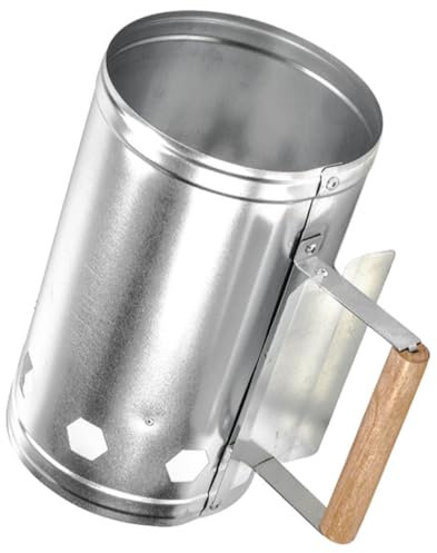 Supvox Hitzebeständiger Holzkohle-kaminofen Mit Holzgriff Verzinkter BBQ Anzündkamin Für Schnelle Grillanzündung Beim Camping Garten Party Praktisches Outdoor