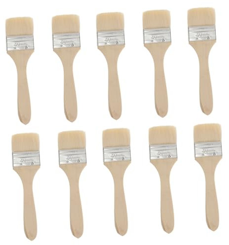 Housoutil 10-teiliges 2-Zoll-pinselset Für Holzspäne Zum Malen Auf Grillflächen Verdickte Borsten Bequemer Griff Robustes Lackmaterial