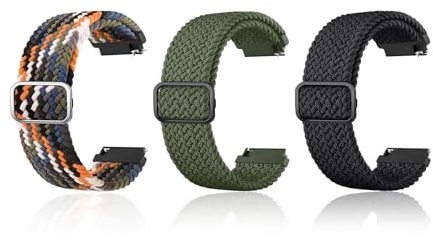 PHMING 3 Pièces Bracelet Montre 22mm, Bracelet Nylon 22mm pour Homme et Femme, Boucle Réglable, pour Watch GT3/Buds et Galaxy Watch