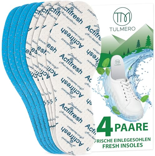 TULMERO Plantillas para zapatos pies de sudor - 4 pares de plantillas anti-sudor, suela fresca para zapatos talla 42