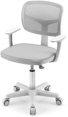 GOPLUS Schreibtischstuhl Kinder, Höhenverstellbarer Kinderdrehstuhl, Sitzhöhe 40-54cm, Kinder Bürostuhl mit Rückenlehne, Abnehmbarem Sitzkissen, Ergonomischer Jugenddrehstuhl für 3-10 Jahre (Grau)