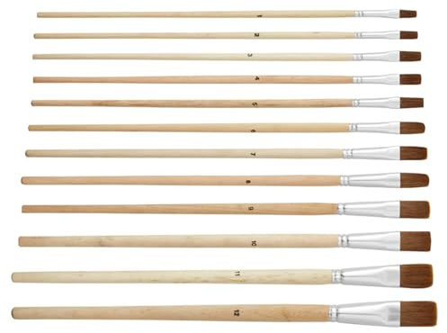 Set Pennelli Da 12 Acrilici Piatti Per Capelli Articoli Da Per La Pittura