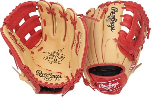Rawlings - Guante de béisbol Juvenil Select Pro Lite, Modelos de Jugador Profesional, Tallas de 10.5 a 12.25 Pulgadas, múltiples Estilos