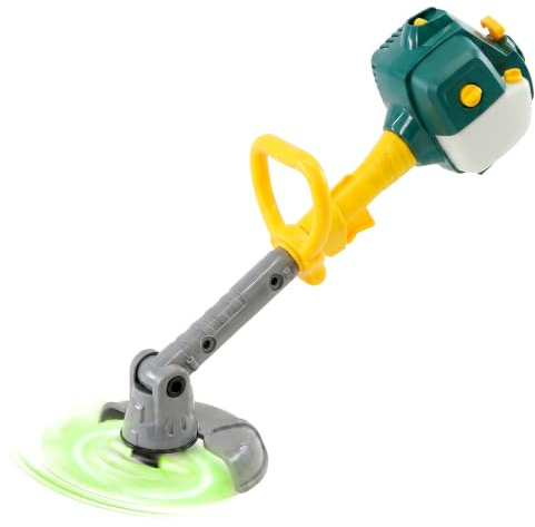 The Magic Toy Shop Kids Garden Strimmer Toy - Battery Operated Power Tools for Children with Lights, Sounds & Rotating Head, Adjustable Rod - Lifelike Garden Trimmer, Indoor & Outdoor Toys for Kids