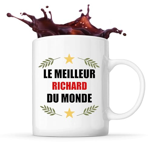 Tasse Meilleur Richard du Monde 1| Mug | Idée Tasse Personnalisable Cadeau Anniversaire Fête Original Famille Travail Départ Collègue Retraite Noël