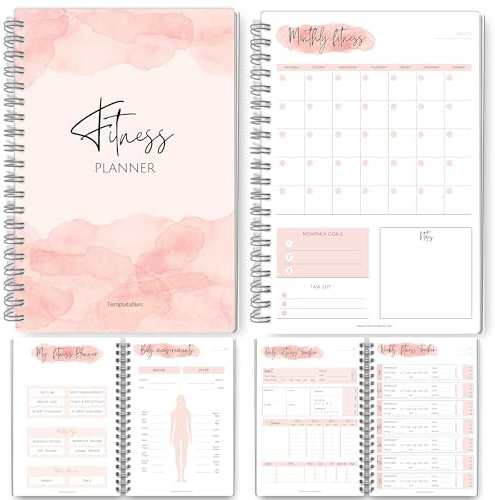 Planificateur de fitness et d'entraînement sur 3 mois pour femme | Journal de gym, suivi de perte de poids, planificateur de repas, suivi des habitudes de soins personnels | Journal d'entraînement et
