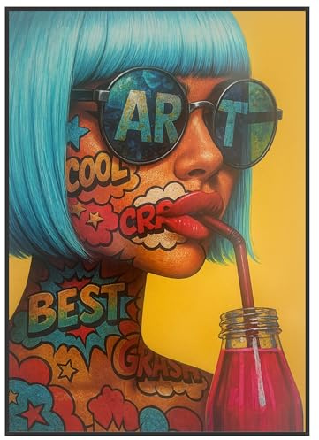 LumiArt LED Wandbild Pop Art – Beleuchtetes Bild auf PVC mit versteckten RGB-LEDs – Moderne Wanddeko & Kunstwerk für Wohnzimmer, Büro & Geschenkidee (L - 70x100cm, Anhrazit)