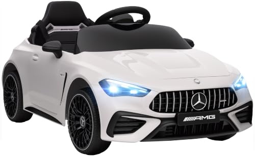 AIYAPLAY Kinder Elektroauto 12V Mercedes-AMG Kinderauto MP3 Schwarz | 2,4 GHz Fernbedienung, 2 Motoren, Musik, Sanftem Start/Stopp, Hupe, Federung, LED, Hilfsräder, für 3-6 Jahre