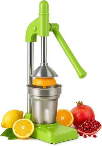 Exprimidor manual de hierro fundido, exprimidor manual de cítricos de acero inoxidable de hierro fundido, encimera resistente, profesional comercial, fruta manual para jugo de naranja fresco, limón