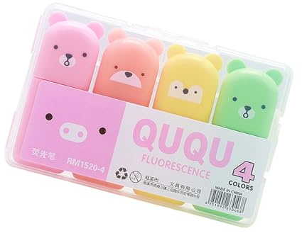 4/5/6 Farben Cartoon Textmarker Schöne Textmarker Fluoreszierende Bibel Marker Schulbedarf