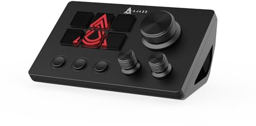 AJAZZ AKP03E Wired Macro Keypad Stream Controller Deck, Gaming Shortcut Keyboard with 6 Programmable Keys, Customizable Visual AI Pad USB Soundboard for YouTube, Desk Office Setup, Laptop, PC, Black