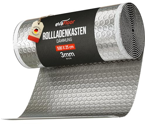 EVAFLOOR Rouleau Isolant Caisson Volet Roulant Autocollant 5m x 25 cm | Isole Froid, Chaleur et Courants d’Air | Économie d’Énergie & Confort Amélioré (1 Rouleau)