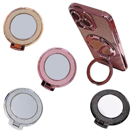 4 Pezzi Bifacciale Supporto ad Anello Cellulare, Glitter Bling Sparkly Progetto, Rotazione Porta Anello Metallico Soporte Ajustable