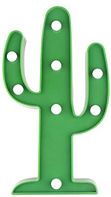 Youngine Decorativo LED Luz Tropical Lámpara de escritorio Marquee Sign Luz de la batería de pared de la decoración de los niños luz de la noche de la habitación (Cactus)