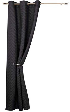 umlout Ontario Black Thermal Winter Quilted Door Curtain- Saves Energy, Reduce Draughts, Lower Bills