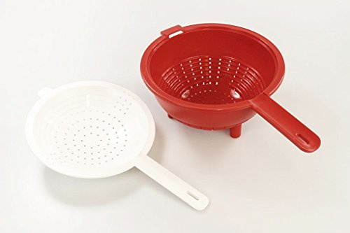 TUPPERWARE Saladin Sieb + Abtropfsieb Küchenhelfer rot-weiß 10033