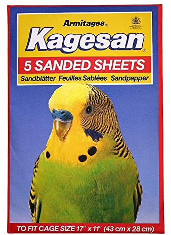 Kagesan RED BIRD CAGE SAND PAPER SHEETS 2X5 PACK = 10 SHEETS 17X11 43X28