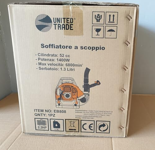 GrecoShop Soplador de explosión 43 CC para hojas de hombro mochila, Negro