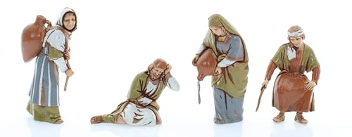 Moranduzzo Set Donne al Pozzo e Cammellieri per Presepe da 10 cm – STANDARD 10 – Scala 1:20 – Statue Indistruttibili, Rifinite a Mano, Scultore M. Landi, Made in Italy