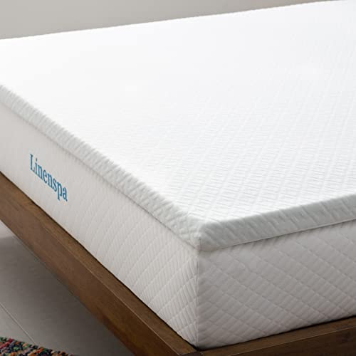 Linenspa Surmatelas 180 x 200 cm Memoire de Forme | 5cm Epaisseur| Avec gel rafraîchissant et housse lavable à fermeture éclair | Oeko-Tex | 2 personnes, Blanc