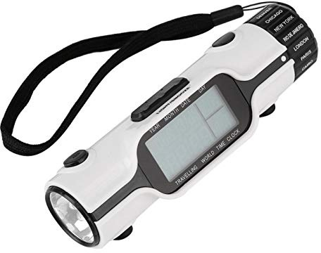 1 st World Time Travel Clock, ficklampa, Led Digital Travel Alarm Clock och utomhustermometer, lämplig för resor och camping