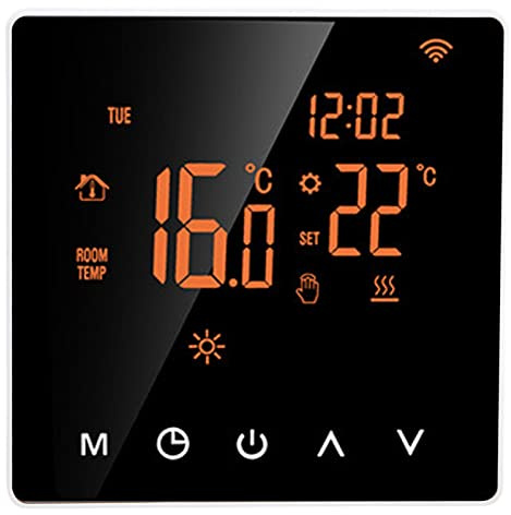 ME81H AC230V 50/60Hz Smart Thermostat 5~90℃ WIFI Intelligentes Thermostat LCD Touchscreen Wasser Fußbodenheizung Thermostat für Tuya(Orange Background White Button 16A)