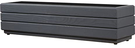 alfalux Pflanzkübel Für Garten Pflanzkasten Für Balkon Blumenkübel Für Fensterbank Blumenkasten Für Terrasse Kräuter-Balkonkasten aus Holz Blumentopf ANTHRAZIT-GRAU 70DES1717AN (70 x 17 x 17 cm)