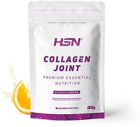 HSN Colágeno Salud Articular | Naranja 150g | Glucosamina, Condroitina, MSM, Cúrcuma, Boswellia Serrata, Pimienta Negra, Vitaminas y Minerales | No Incluye Dosificador | No-GMO, Sin Gluten