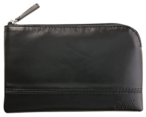 Rhodia 116523C - Rhodiarama pochette zippé en simili cuir italien - taille S (11x17 cm) NOIR