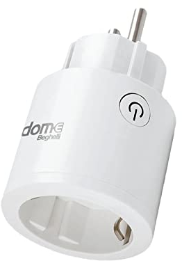 Beghelli - Presa Smart Dom-e Schuko 10/16, Interruttore o WiFi, Timer Programmabile, Monitoraggio Energetico, Protezione Sovraccarico, Controllo Vocale Alexa e Google Home