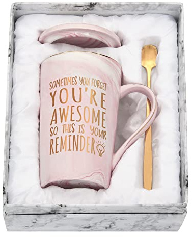 Joymaking Geburtstagsgeschenk für Frauen, Kaffeetasse Beste Freundin Geschenk zum Geburtstag Weihnachten, Persönliche Geschenkideen für Freundin - You Are Awesome, 400ml Tasse mit Geschenkbox