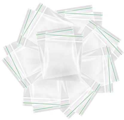 QBL Bolsas herméticas de 40 x 40 mm, duraderas con cremallera, transparentes para almacenamiento de alimentos, joyas y más (100)