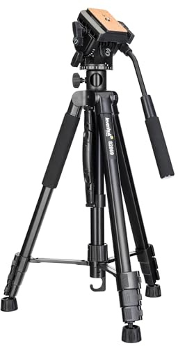 Levenhuk Level PLUS VT15 Kit 2 in 1 con Monopiede Portatile e Treppiede da Pavimento con Livella a Bolla, Montatura Girevole, Altezza Regolabile 590-1815 mm e Capacità di Carico di 5 kg