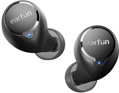 EarFun Free 2S Wireless Earbuds, [Upgraded Version] Bluetooth Earbuds with Deep Bass, 4 Mics for Clear Call, Customizable EQ App, IPX7 Waterproof in-Ear Headphones, 30H Playtime, Wireless Charging