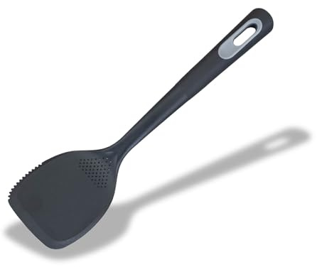 Fackelmann PRO Massiver Pfannenwender Kunststoff Fischscheibe Antihaft Küche Kochen Spatel Anti-Kratzer Burger Flipper Hitzebeständig Lasagne Werkzeug Kochen Abtropfen & Braten BBQ Utensil, 34cm