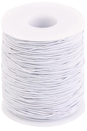 100 m elastisk tråd för 1 mm armband, tråd för elastiskt pärlarmband för smyckestillverkning av smycken, halsband, pärlor, hantverkssnör, hårfläta (vit)