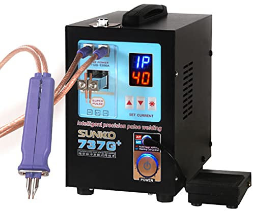CYMYYDS Saldatrice a Punti a Batteria 4.3KW, Saldatrice a Punti LED Pulse con Saldatore 2 In1, Saldatrice Portatile a Batteria Mini Spot Welder Dis Induzione, 0.05-0.2mm con Accessori