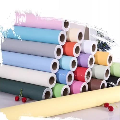 HCZION Klebetapete Selbstklebende Tapete Blau Grün Möbelfolie Vinyl Klebefolie Badezimmer Dekorative Küche Wandpapier Schlafzimmer Folie, 60CM×3M (Color : L, Size : 48in/122cm)