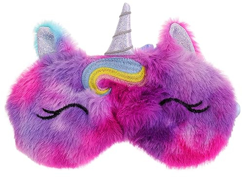 HOMSFOU Plüsch Schlafmaske Einhorn Design Weiche Augenmaske Mit Atmungsaktivem Material Für Lichtschutz Und Entspannte Nächte Zuhause Und Auf Reisen