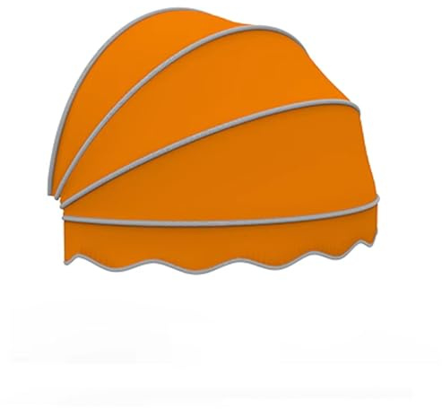 Tenda Cappottina da Sole per Esterno,Pieghevole Tettoia per Porta a Cupola,Tenda da Sole per Finestra Anti-UV,Riparo Retrattile,per Portico Patio,Completamente Assemblata (Diameter:150cm/59in,Orange)