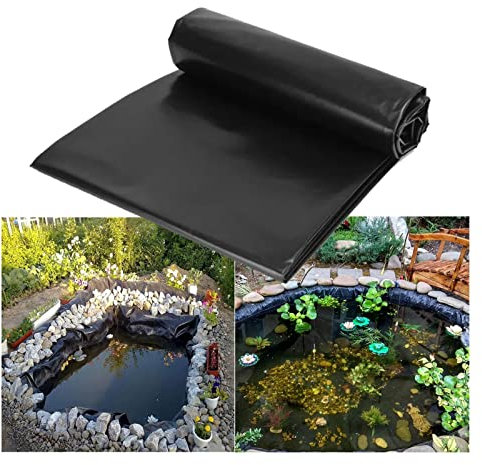 UIONBUN Teichfolie*Hochelastisch Reißstabil GartenUndurchlässig Teichplane 0.3meterm Dicke for Wasserfall Fisch Teich Wasser Brunnen Stream Fisch(Color : Black, Size : 2x7m)(4x4m)