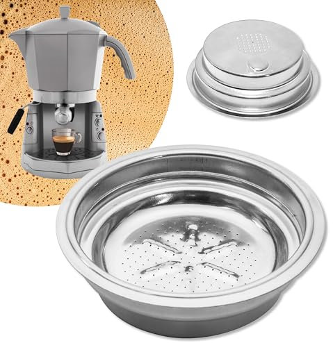 GIANTO Filtro Porta Cialde 1 Tazza compatibile con Mokona Bialetti - Ricambio Accessorio per Macchina da Caffè Caffettiera Espresso in Metallo Acciaio Diametro 60,5 mm
