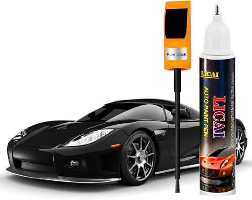 BESCH Lackstift zur schnellen Ausbesserung von Autokratzern und Steinschlägen - 12ml Reparaturstift für Autolack (Schwarz)