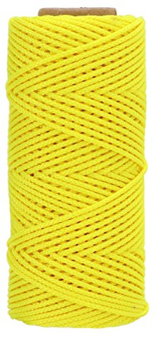 ChengyuWei Austausch der Tauchrollenschnur, verschleißfeste Unterwasser-Fingerspule, gut sichtbares Fluoreszierendes gelbes Nylonseil, rund und stark für Taucherkundungen (46 Meters)