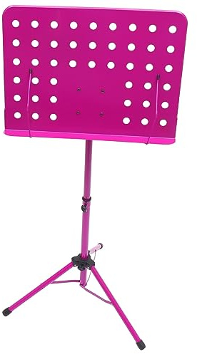 Klappbarer Notenständer aus Aluminiumlegierung, Teleskopierbar | Rosa, für Notenblätter, Einfache Aufbewahrung, Passend für Gitarre und Saxophon Zufällige Farbe