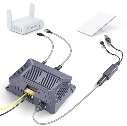 XLTTYWL® 150W PoE Injektor &12V auf 48V Spannungswandler für Starlink Mini | Für Mini/Mini X, 150W GigE PoE, 9-36V auf 48V DC, USB-A/C Ports, ESD-Schutz, Ideal für Wohnmobil, Boot & SUV.