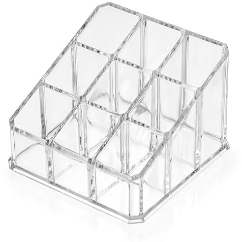 CIATBYYJ 9 Fächern Lippenstift Organizer,Acryl Lipgloss Organizer,Transparent Lippenstifthalter Aufbewahrung,Make up Lippenstifte Organizer für Lippenstiftes Nagellack