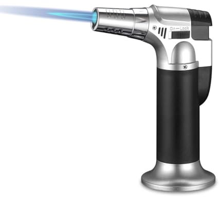 Bruciatore da campeggio – Mini Blow Tapper – Bruciatore da cucina ricaricabile, facile da montare su tutti i serbatoi Blow Torch con fiamma regolabile per dessert crema Brulee