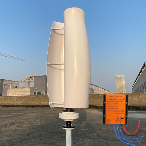 Aerogenerador Vertical de 800W 12V/24V/48V con Controlador MPPT – Mini Turbina Eólica para Uso Doméstico (only Windkraftanlage, 48V)