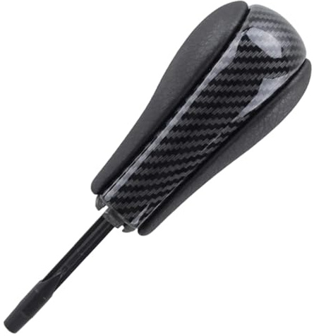 Kacepar Auto Schaltknauf Automatischer Schaltknauf Kompatibel mit BMW 1er E81 E82 E87 3er E90 E92 E93 2007-2011 Kohlefaseroptik und Schwarz